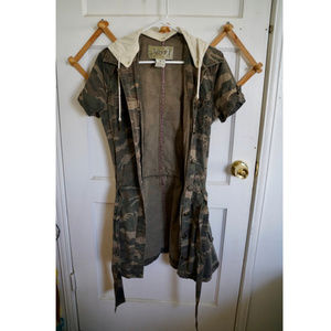 Camouflage Short-sleeve Long Jacket